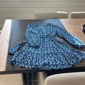 Zara Paula Dress blue and white size s